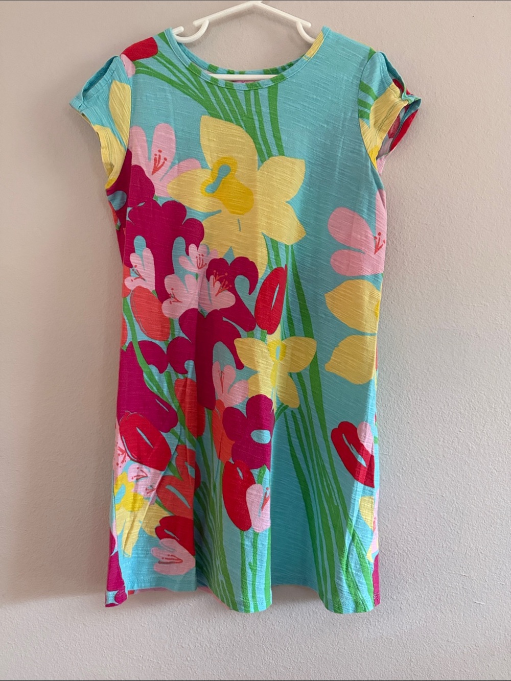 Lilly Pulitzer Turquoise Floral Girls' Casual Dress with Pink & Yellow Blooms [5